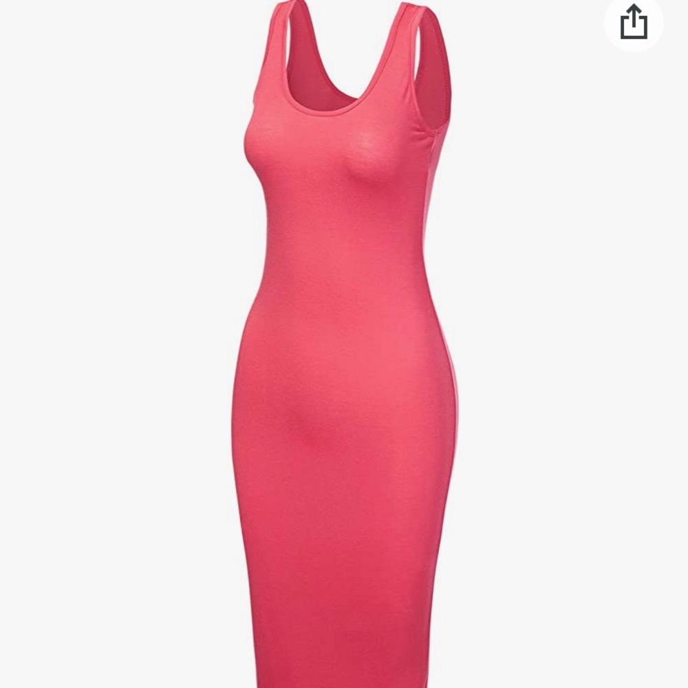 Coral Tank Fitted Midi Dress
